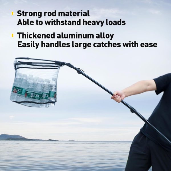 Fishing Net with Handle,Fishing net telescoping Handle, Collapsible Fishing Nets,Folding Fishing Net One Flick to Unfold, Ready in Seconds - Image 2