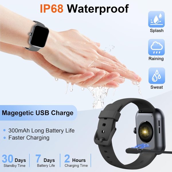 Smart Watch(Answer/Make Calls), 1.91" Smartwatches for Men Women, Fitness Tracker with 110+ Sport Modes, IP68 Waterproof, Heart Rate/Sleep/Spo2 Monitor, Pedometer, Activity Tracker for Android iOS - Image 7