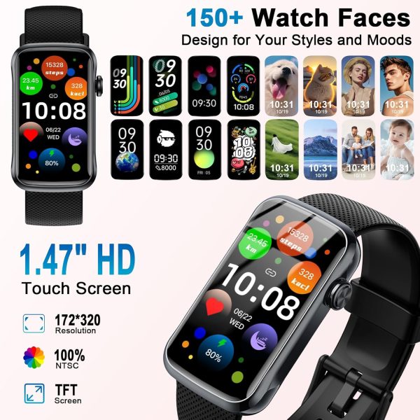 Smart Watch, Smartwatch for Men Women with 24 Sport Modes, IP68 Waterproof Fitness Tracker with 24/7 Heart Rate/Sleep/SpO2 Monitor, Step Tracker, Pedometer, Activity Tracker for Android iOS - Image 2