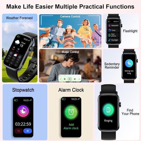 Smart Watch, Smartwatch for Men Women with 24 Sport Modes, IP68 Waterproof Fitness Tracker with 24/7 Heart Rate/Sleep/SpO2 Monitor, Step Tracker, Pedometer, Activity Tracker for Android iOS - Image 6