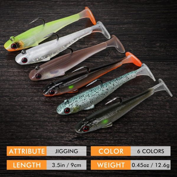TRUSCEND Pre-Rigged Soft Fishing Lures, Well-Made Easy Catching Lures for Family Fishing, Great Action Swimbaits with Spinner, All-Conditions Fishing Gear for Bass Trout Walleye, Crappie Fishing Jigs - Image 5